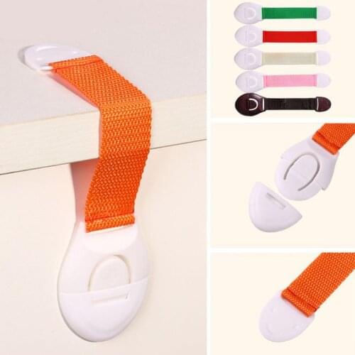 5Pcs Child Kids Baby Care Safety Security Plastic Cabinet Locks Strap for Drawer Wardrobe Doors Fridge Toilet Safety Locks