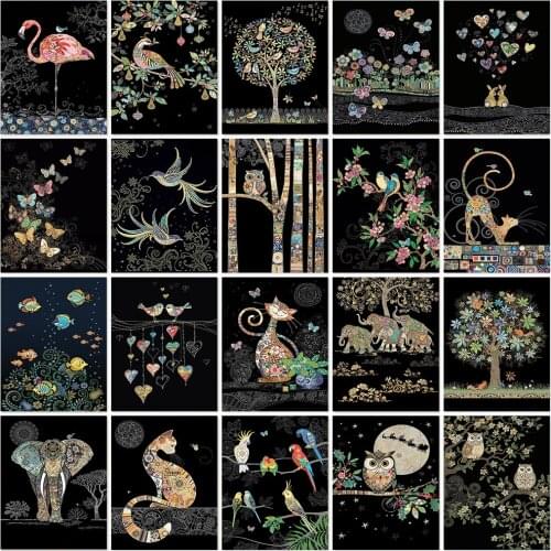 5D Diy Cat Diamond Painting Flamingo Cartoon Owl Diamond Embroidery Elephant Cross Stitch Butterfly Animal Bird Mosaic Art Decor