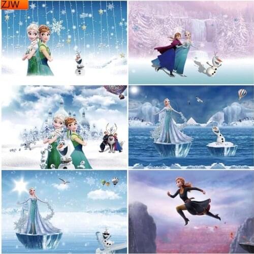 Disney 5D DIY Cartoon Diamond Painting Full Round Square/Diamond Embroidery Frozen Sister Elsa Anna Diamond Mosaic Decor Gift