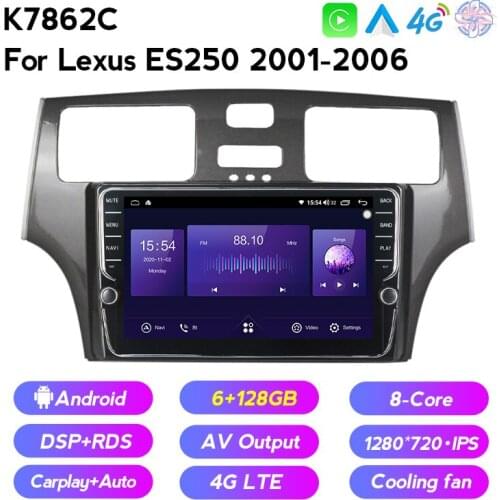 Android Car multimedia Recorder Stereo built-in dsp 4G NET 6GB+128GB Audio 1280*720P GPS For Lexus ES250 ES300 ES330 2001 - 2006
