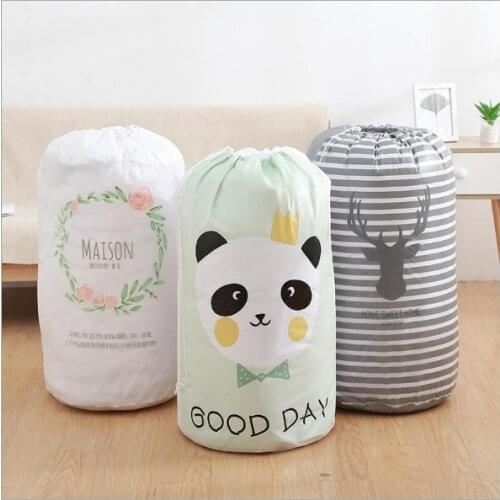 Home Large Storage Drawstring Bags Waterproof Clothes Pillow Blanket Quilt Storage Bags Reusable Packing Organizer