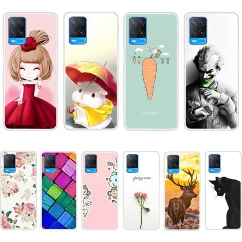 Case For OPPO A54 4G Phone Cover Back Fitness Silicone Bumper Softness TPU With Colorful Printing