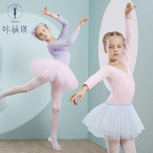 Childrens Dance Costumes Adult Autumn Winter Long Sleeves Dancing Dress Girls' Ballet Tutu Dance Dress Childrens Dancer B-6910