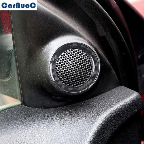 For Jeep Grand Cherokee 2014-2020 Car Front Horn Panel Trim Ring Carbon Fiber Sticker Styling Accessories