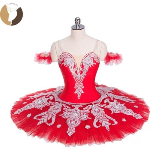 FLTOTURE Red Ballet Pancake Tutu For Sale Classical Professional Ballet Nutcracker Costumes Girls Ballet Variation YGAP Tutus