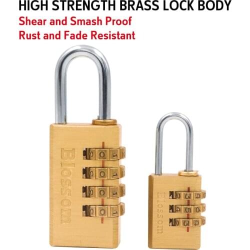Combination Digital Password Padlock Door Bicycle Lock For Bags Suitcase Lock Brass Code Wheel Chrome Plated Cut Resistance