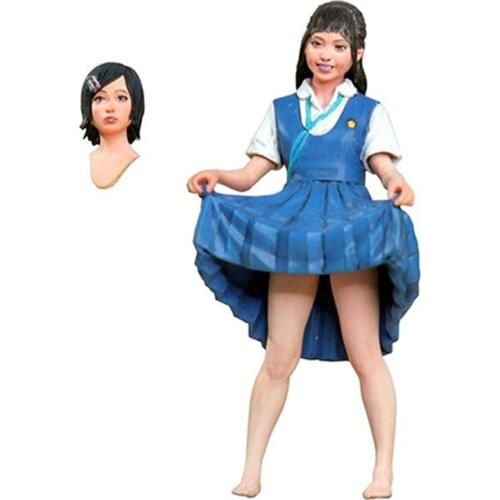 1/20 Japanese girl student, Two heads, Resin Model figure GK, Japanese real person theme, Unassembled and unpainted kit