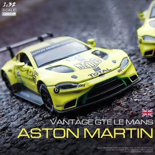 1:32 Aston Martin GTE Le Mans Car Model Diecast Metal Toy Model Pull back Sound Light Racing Car Educational Collection Gifts