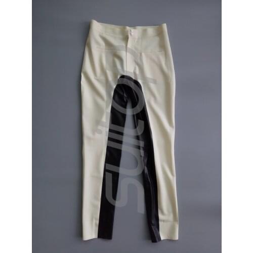 Men 's nature latex trousers in white and black