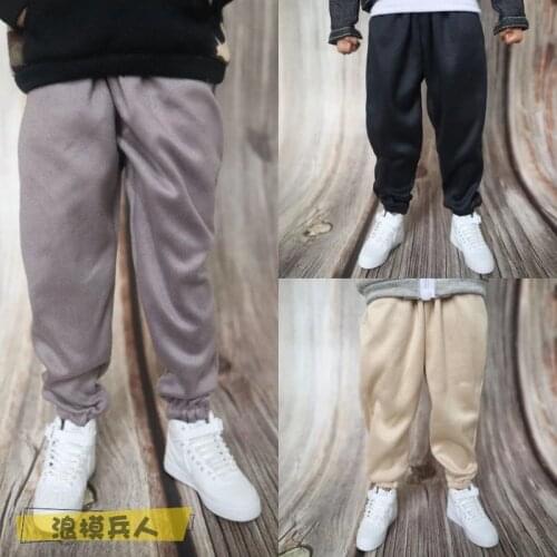 1/6 Male Soldier Sweatpants Loose Pants Fashion Trousers Fit 12'' Action Figure Body