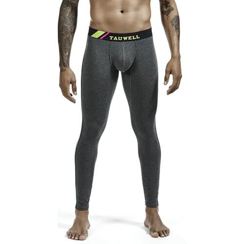 Men Thermal Underwear Bottoms Long John Leggings Bugle Pouch Pajama Pants Fitness Trousers Autumn Winter Sleep Bottoms Plus Size