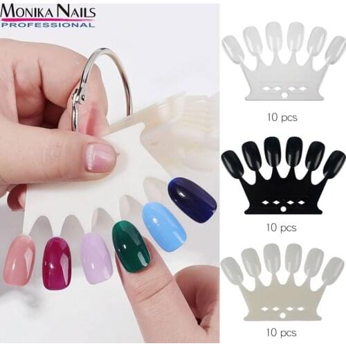 Oval Flake Fake Nail Tips 3 Colors Removable Card Holder Fingernail Tips Practice Display Show Stands Nail Art Manicure Tools