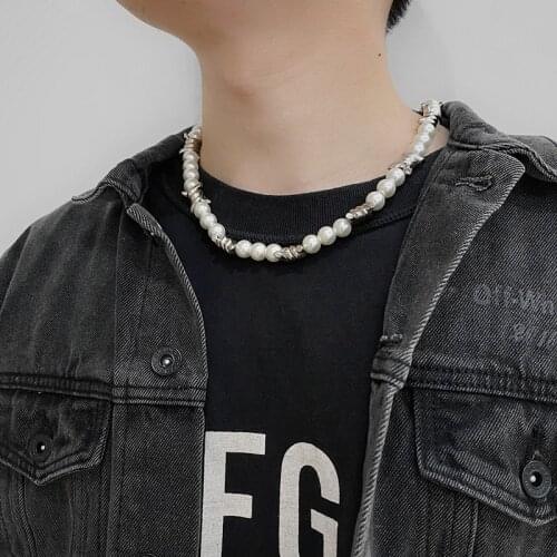 2021 new simple thorns round bead stitching necklace hip hop trend men and women accessories