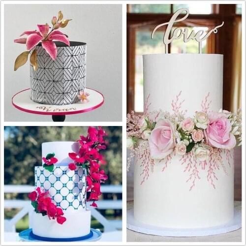 New Arrival Wedding Cake Stencil For Walls Painting Scrapbooking Stamp Album Decorative Cake Lace Side Stencil Cake Tool