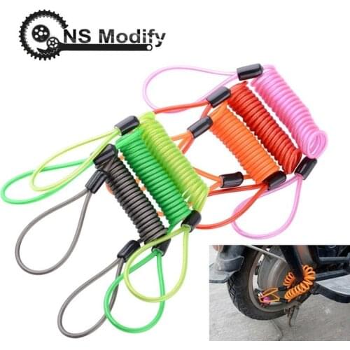 NS Modify High Quality 150cm Alarm Disc Lock Security Anti Thief Motorbike Motorcycle Wheel Disc Brake Bag Reminder Spring Cable