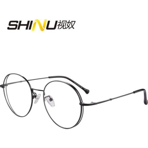 Anti-glare Computer Glasses UV400 Blue Ray Protection Myopia Eyeglasses Retro Vintage Round Prescription Eyewear Diopter Reader