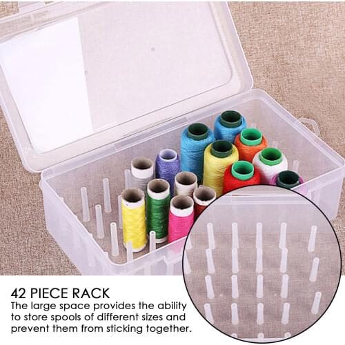 Plastic Large Transparent Wire Box Household Wire Organizing Box Empty Sew Threads Box Sewing Yarn Spools Container Storage Case
