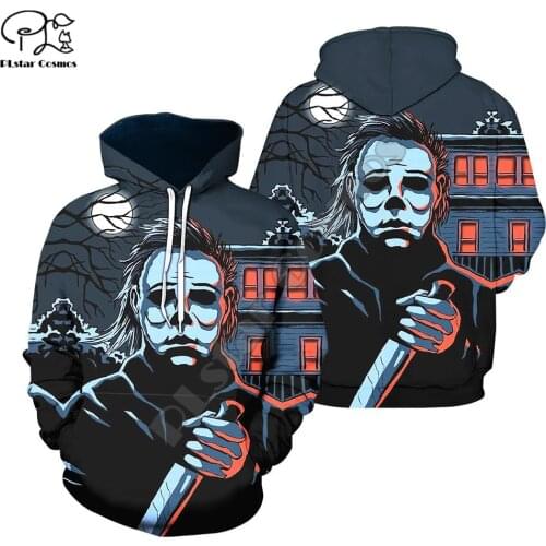 PLstar Cosmos Michael Myers Halloween 3D Printed Hoodies Sweatshirts Zip Hooded For Men And Women Casual Streetwear Style-M5