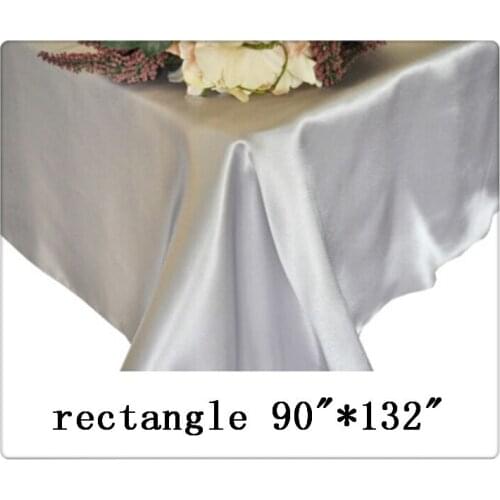 Free shipping rectangle tablecloth size 90"*132" color silver for wedding decoration / WEDDING tablecloth