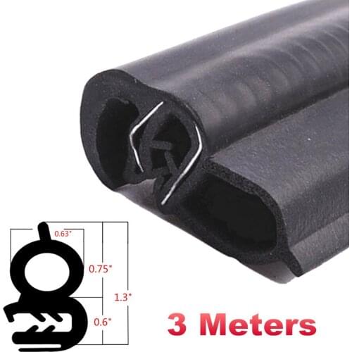 3m Rubber Car Door Seal Weatherstrip With EPDM steel belt Body Mounted Front Left or Right