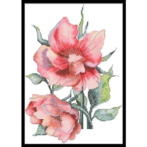 Rose Flowers Counted Cross Stitch Patterns Kits Printed Canvas Embroidery Needlework Set 11CT 14CT Diy Handmade Craft Home Decor