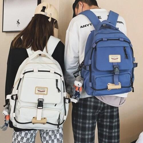 Student Female Multi Pocket Backpacks Cute Nylon Women School Bags Girl Fashion Backpack Kawaii Travel Book Bag Teenage 2021 56