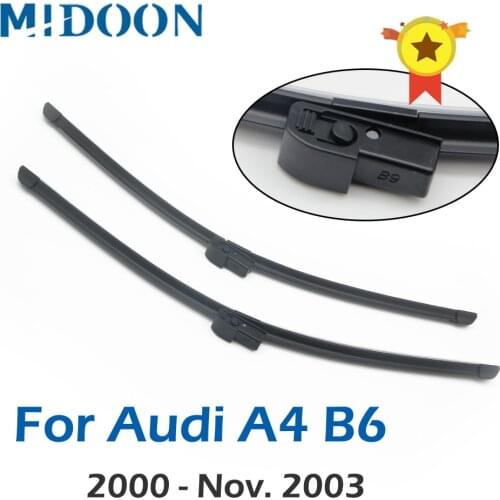 MIDOON Wiper Front Wiper Blades For Audi A4 B6 8E/8H October 2000 - Nov. 2003 Windshield Windscreen Front Window 22"+22"