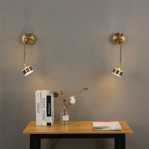 Nordic Modern Simple Wall Light The Lamp Holder Can Adjust The Direction LED Gold Iron Art Wall Lamps for Living Room Decoration
