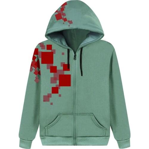 Super Danganronpa Cosplay Nagito Komaeda Cosplay Zipper Hoodie Army Green Children Hooded Jacket Coat Kids