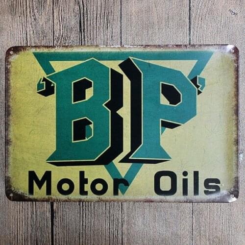 BP Motor Oils Vintage Tin Signs Retro Metal Plate Wall Art Hanging Decoration