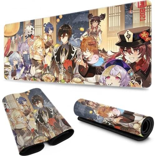 XL Yuanshen impact mouse pad HD printing computer game player seaming mouse pad xxl80x40cm keyboard computer desktop pad csgo