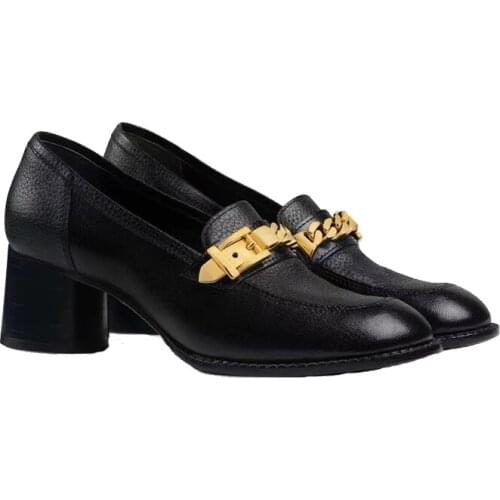 Office Ladies Wearing High Heel Pumps Genuine Leather Shoes Luxury High-End All Leather Shoes 6 cm High Heel Female