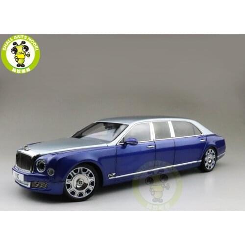 1/18 Almost Real Mulsanne Grand Limousine Mulliner Diecast Metal Model car Silver Frost over Moroccan Blue