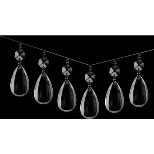 10pcs 50mm sapphire Crystal Glass Prism Teardrop Chandelier Prisms Parts