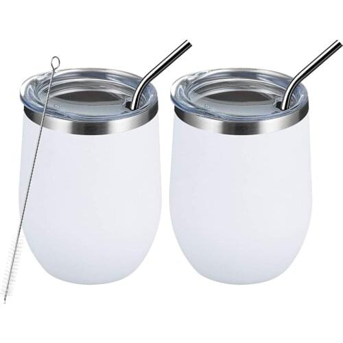 2Pcs/set Stainless Steel 12oz Beer Cup Wine Tumbler Portable Outdoor Travel Coffee Cocktail Drinking Mugs Metal Cup