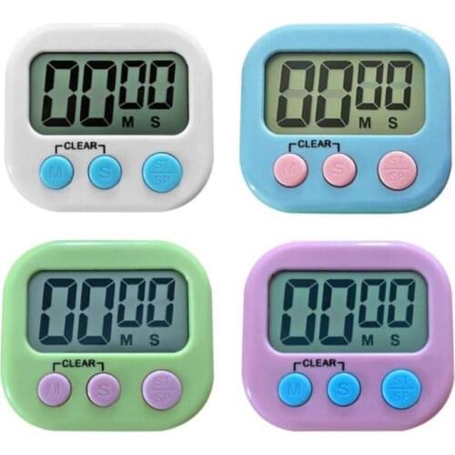 4 Colors Magnetic LCD Digital Kitchen Countdown Timer Alarm With Stand Kitchen Timer Practical Cooking Timer Alarm Clock