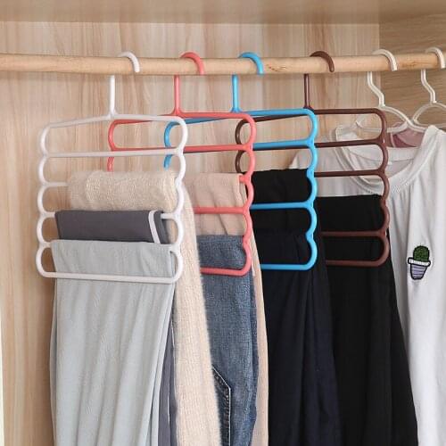 5 Layers Pants Hangers Holders Trousers Hanger Storage Rack Clothes Hanger Wardrobe Closet Organizer Clothing Hangers Wholesale