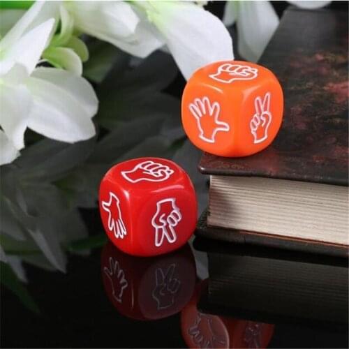 6pcs 6 Sided Dice D6 Dices Rock Paper Scissors Dice Kids Board Game Toys Prop Bar Party Game Dice Set New 2021