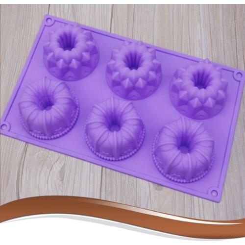 6PCS Creative Hollow Donut Biscuit Silicone Cake Mold Fun DIY Shape Pan Baking Cake Mold Pudding Jello Dessert Kitchenware Tools