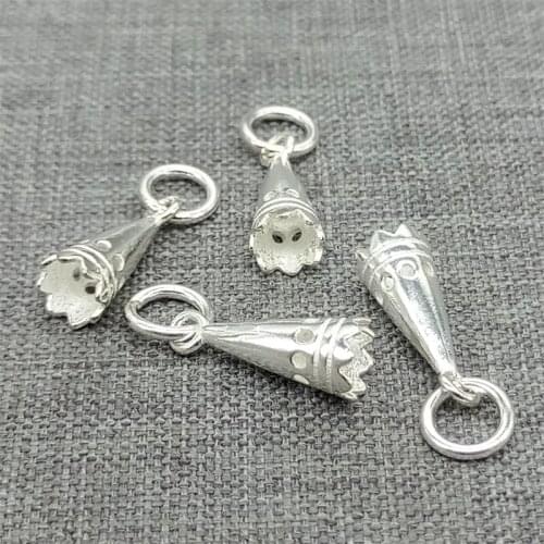 8 Pieces of 925 Sterling Silver Small Rocket Charms 3D for Bracelet Necklace