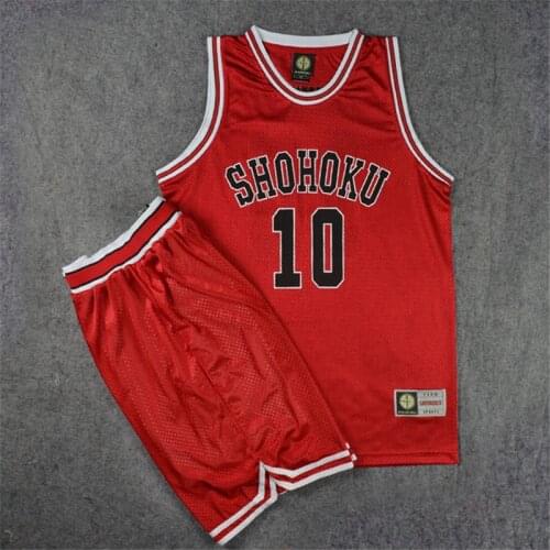 Anime SLAM DUNK Cosplay Costumes School Basketball Team Jersey Shohoku NO10 Sakuragi Hanamichi Tops Shirt Sport Wear Uniform Men