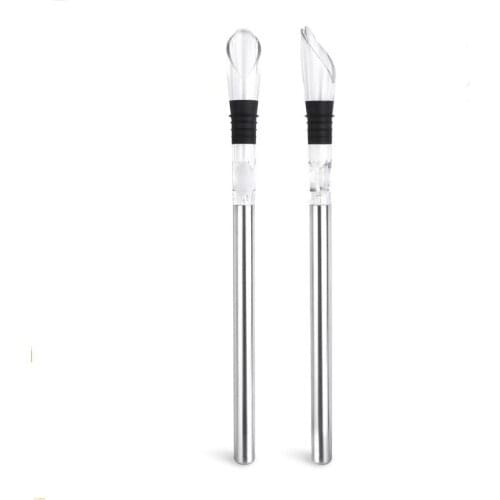 Bar Tool Stainless Steel Wine Chiller Stick Wine Bottle Coolers Chill Rod With Wine Pourer LX1844