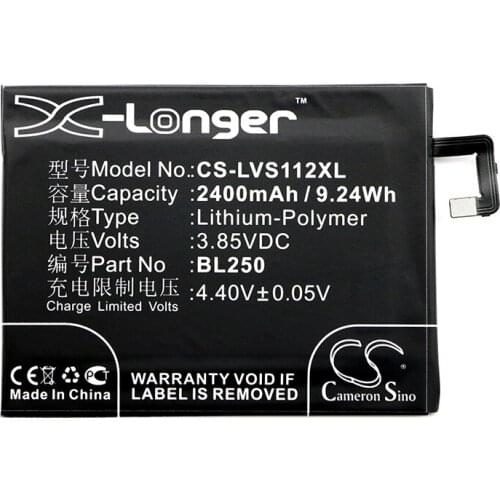 CameronSino for LENOVO S1a40 S1a40 Dual SIM TD-LTE S1c50 S1c50 Dual SIM TD-LTE Vibe S1 BL250 battery