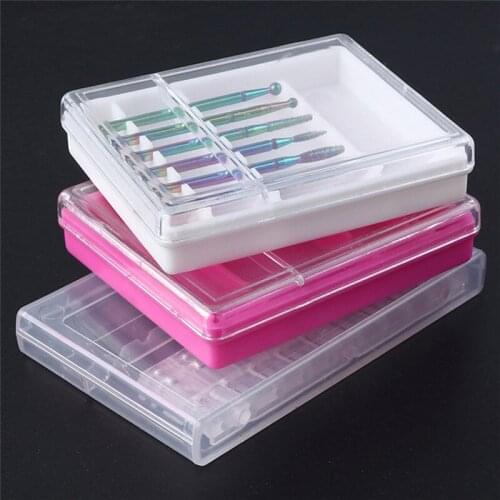 Nail Drill Bits Holder Empty Storage Box Manicure Milling Container Cuticle Accessories Acrylic Cover Tools
