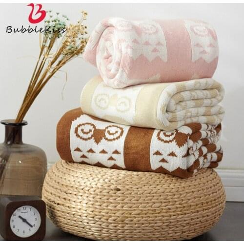Bubble Kiss Cartoon Kids Room Blanket Cotton Kindergarten Kids Throw Blanket Office Siesta Wearable Home Sofa Textile Blanket