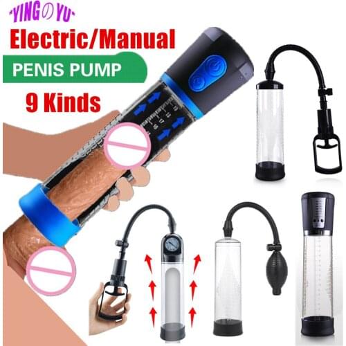 Electric Penis Pump Sex Toys for Men Male Masturbator Penis Extender Penile Vacuum Pump Cock Enlargement Enhancer Massager Ring