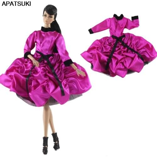 Purple Fashion Dress For Barbie Doll Clothes Outfits Princess Gown For Barbie Dollhouse 1/6 Doll Clothes 1:6 Doll Accessories