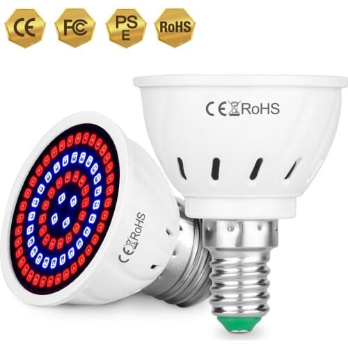 Phyto Lamp E27 48 60 80Leds Fitolampy Growth Light 2835 SMD B22 Full Spectrum 220V Red Blue Plant Lamp E14 For Flower Seedling