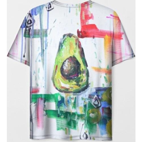 Doodle short sleeve T-shirt 3D digital print avocado double print chic shirt Size S-7XL