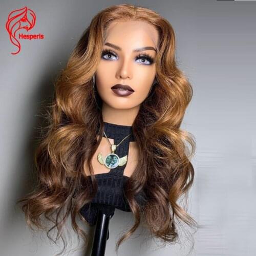 Hesperis 13x6 Highlight Blonde Lace Front Wigs With Baby Hair Human Hair Brazilian Remy Honey Blonde Human Hair Wigs For Women